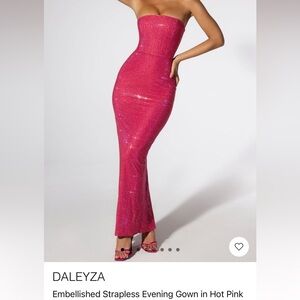 Oh Polly Daleyza strapless pink dress